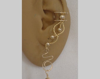 Goldfilled Ear Cuff Pair with Drop