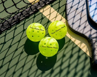 3 Customized Pickleball Balls - 40 hole outdoor USAPA Approved