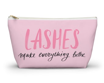 Zubehörtasche „Lashes Make Everything Better“ mit T-Boden