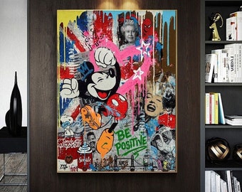 Spiderman-Graffiti-Kunst, Leinwandgemälde an der Wand, Kunstposter und Drucke, Marilyn-Street-Art-Bilder, Heimdekoration