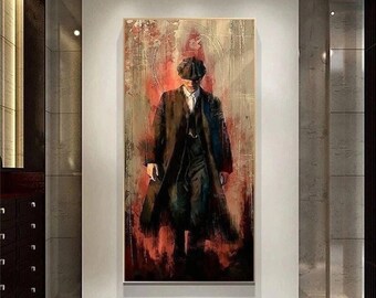 Tommy Shelby Peaky Blinders Graffiti Wall Art Canvas Painting Decor Home Abstract