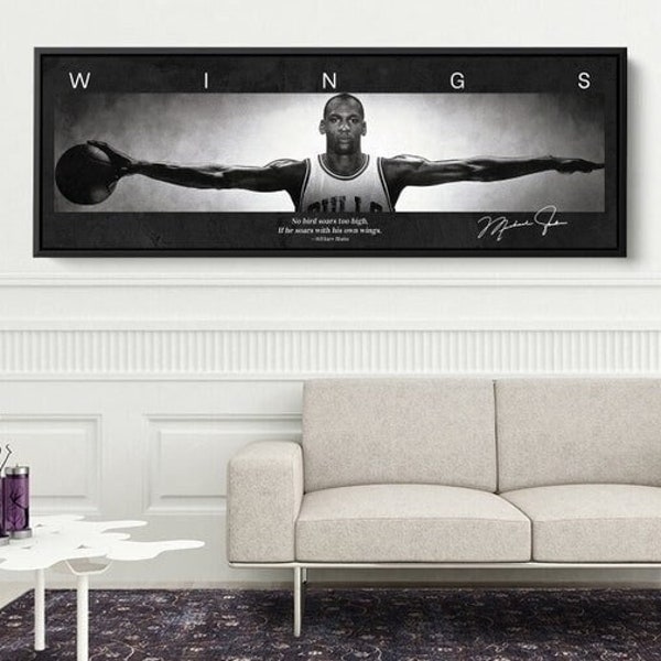 NBA x Michael Jordan Wings Wall Art Basketball Canvas Paintings Decor Art