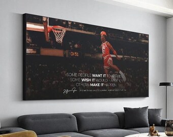 Póster motivacional de baloncesto con cita de NBA x Michael Jordan, pintura en lienzo, Arte de la pared Decoración