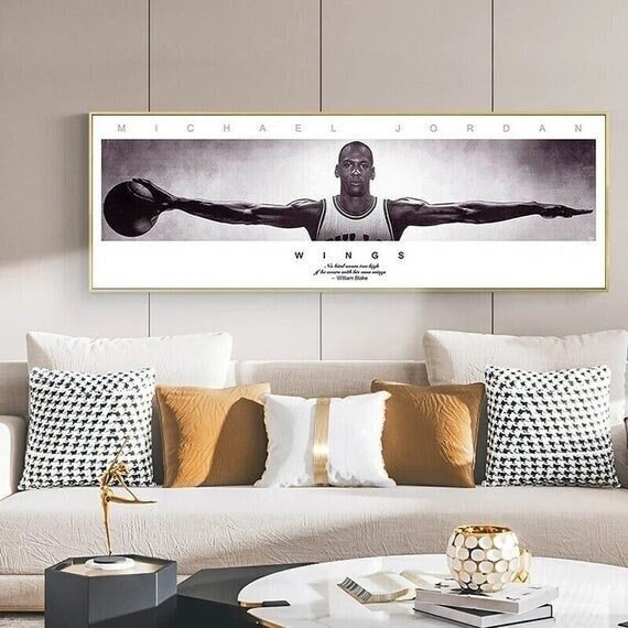 NBA X Michael Jordan Wings Wall Art Basketball Canvas Paintings Home