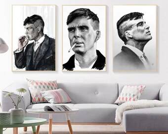 Thomas Shelby x Peaky Blinders TV Series Canvas Print Wall Art Room Abstract Portrait Wall Decor Home Decoration