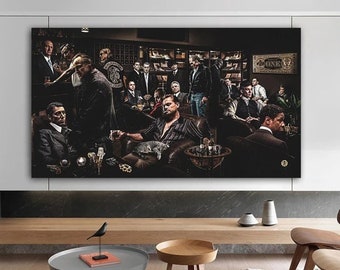 Movie Character The Wolf of Wall Street Godfather Gangster Party Rich People Money Wall Art Poster Canvas Painting Decor