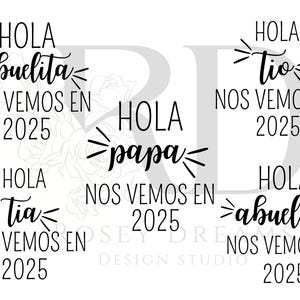 Anuncio de Embarazo SVG, Hola Papa Svg, Hola Abuelita Svg, Bebe Svg, Svg Png Español, Nuevo Bebe Svg, Embarazo Svg