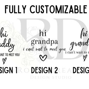 Salut papa SVG, salut grand-mère Svg, salut famille, salut Tia Svg, faire-part de grossesse SVG, faire-part de bébé moy., Anuncio de Embarazo Svg,