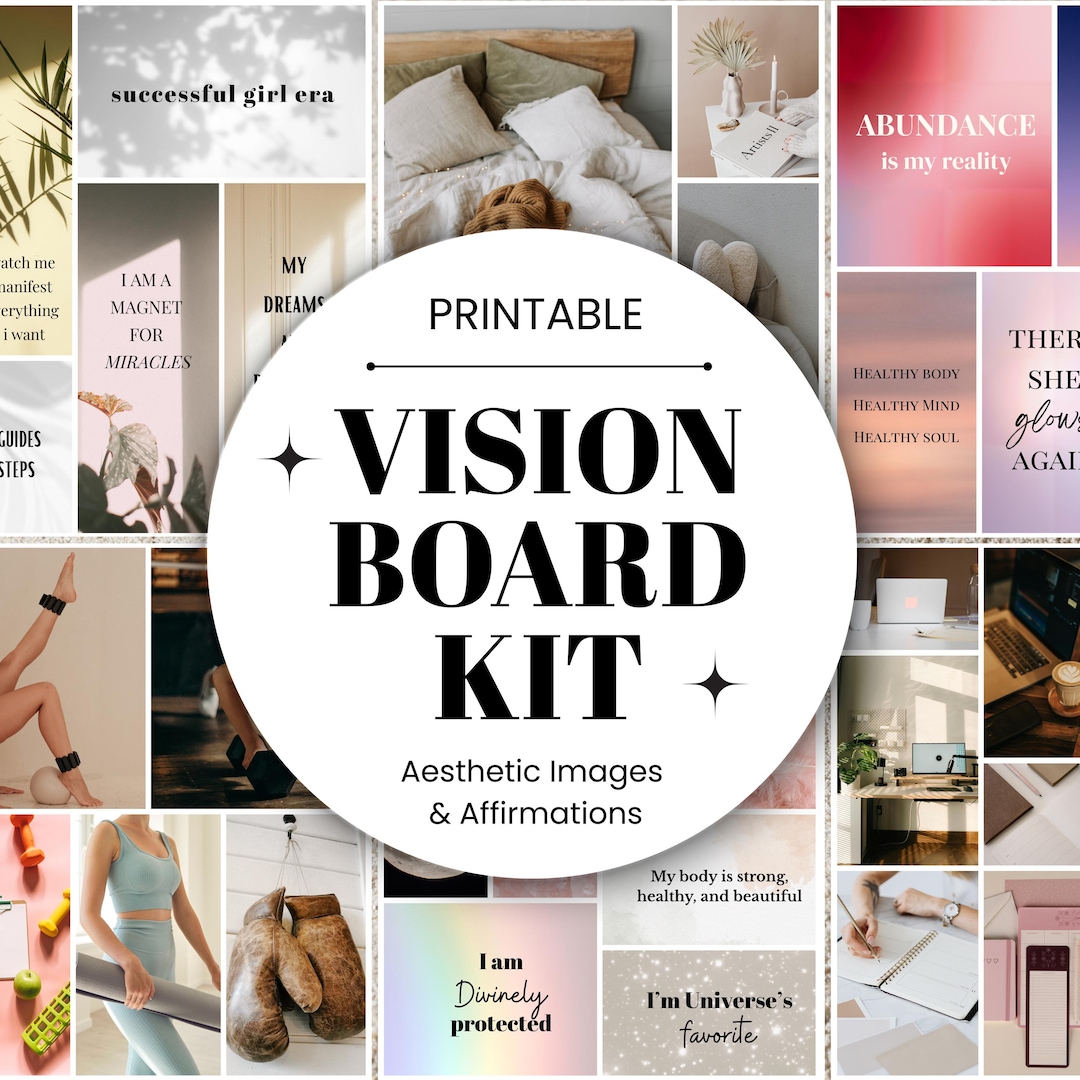 2026 Printable Vision Board Kit: 100+pages Boho Aesthetic Images ...
