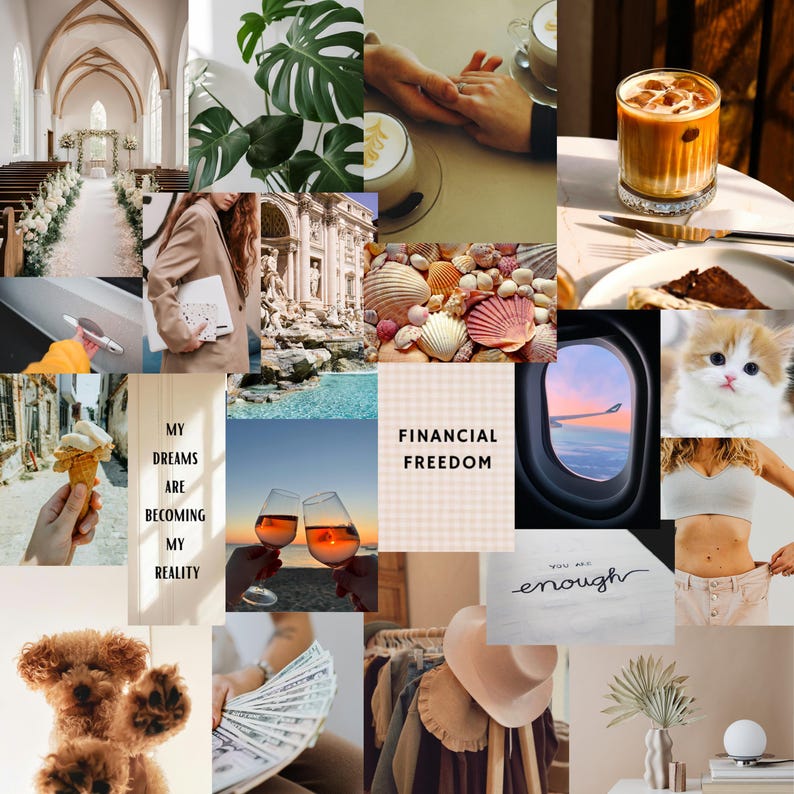 2026 Printable Vision Board Kit: 100+pages Boho Aesthetic Images ...