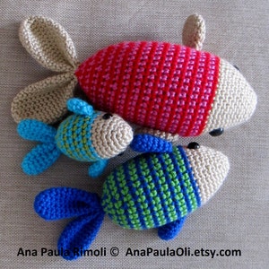 Baby Fish family amigurumi crochet pattern - PDF Digital Download