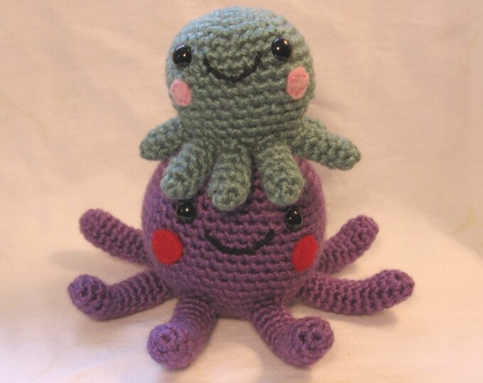 Crochet Pattern Baby Octopus and Her Mommy Etsy