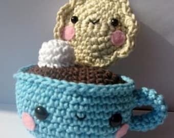 Cup and cookie amigurumi crochet pattern - PDF Digital Download