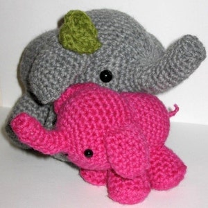 Mom and Baby Elephant amigurumi crochet pattern PDF Digital Download image 1