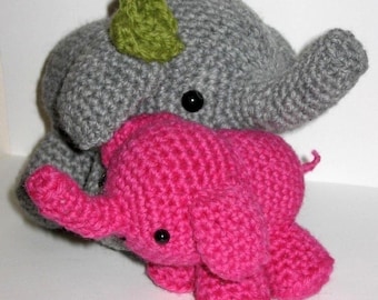 Amigurumi haakpatroon voor moeder en babyolifant - PDF digitale download