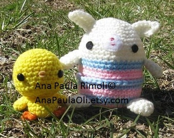 Chick and Bunny Box crochet pattern set - PDF Digital Download