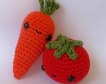 Carrot and Tomato crochet pattern - PDF Digital Download