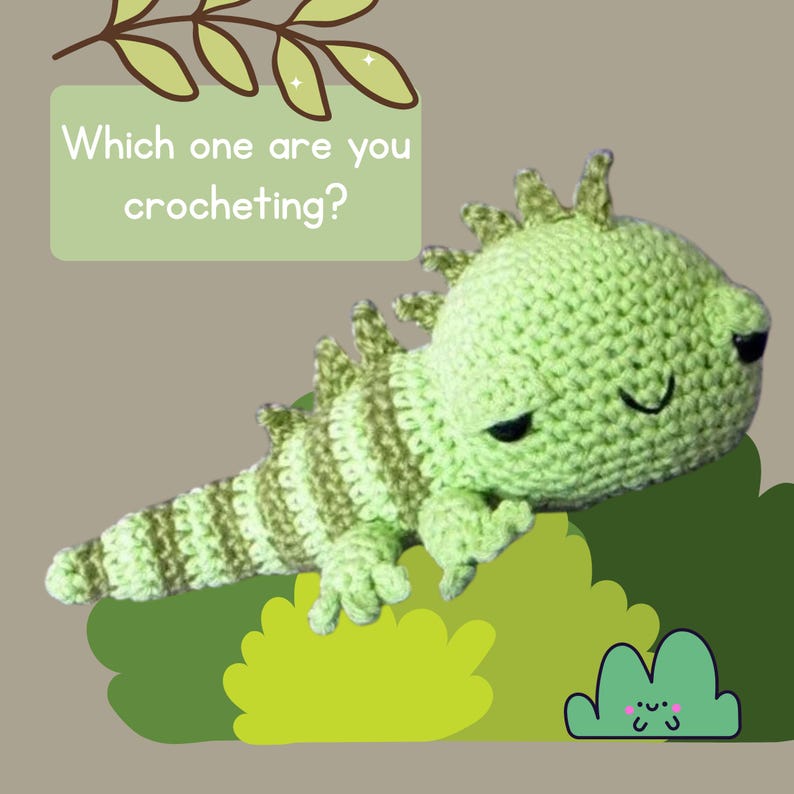 Amigurumi Iguana crochet pattern - Iguana Crochet Pattern - Iguana Plush Crochet Pattern - Crochet Toy Iguana pattern - PDF Digital Download image 5