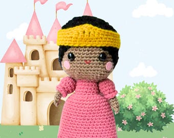 African American Princess Doll amigurumi crochet pattern - PDF Digital Download