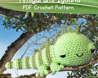 Amigurumi Iguana crochet pattern - Iguana Crochet Pattern - Iguana Plush Crochet Pattern - Crochet Toy Iguana pattern - PDF Digital Download