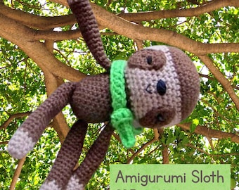 Sleepy Sloth amigurumi crochet pattern - PDF Digital Download