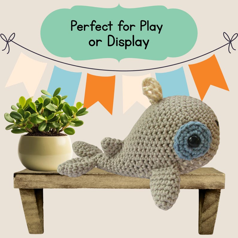 Crochet Whale Amigurumi Crochet Pattern - Whale Crochet Pattern - Amigurumi Whale Crochet Pattern - Ocean Amigurumi Pattern imagen 3
