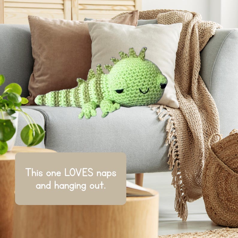 Amigurumi Iguana crochet pattern - Iguana Crochet Pattern - Iguana Plush Crochet Pattern - Crochet Toy Iguana pattern - PDF Digital Download image 4