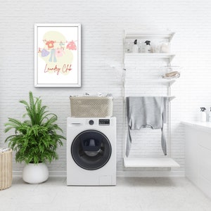 Laundry Club Printable Poster - Whimsical Laundry Room Décor - A4 Size Digital Download - Perfect for Home Organization