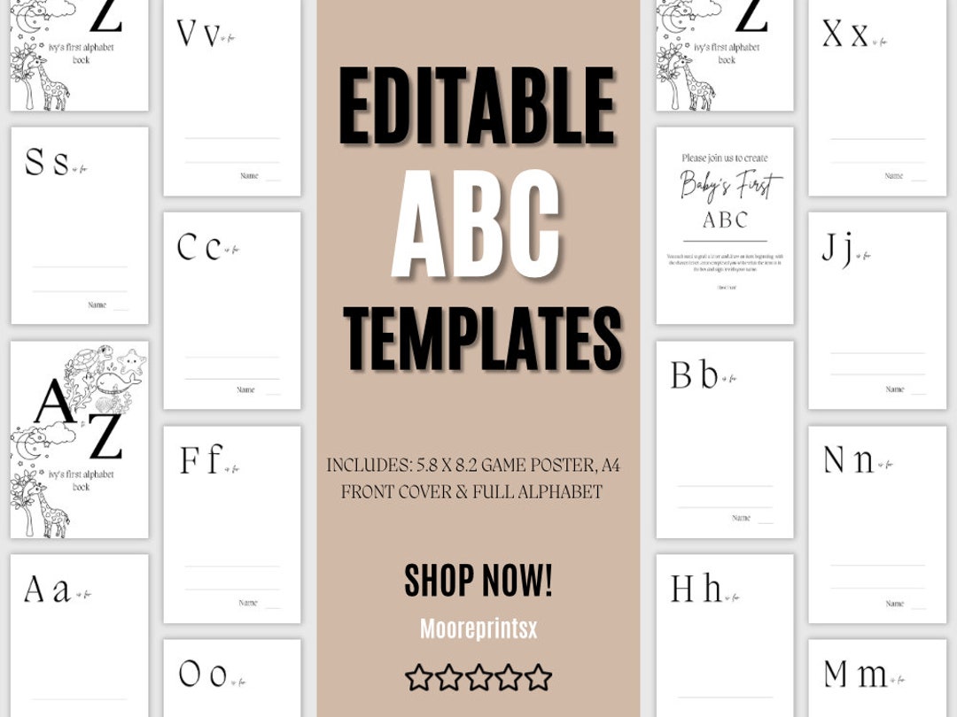 DIY Baby Shower ABC Game | Printable Alphabet Cards | Interactive ...