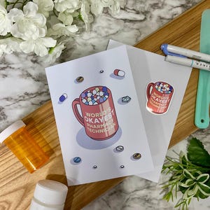 World's Okayest Apotheke Techniker Blanko Grußkarte | Apothekertechniker Assistent | Anlass Geschenk Geburtstag