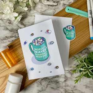 World's Okayest Apothekenhelfer Blanko Grußkarte | Apothekertechniker Assistent | Anlass Geschenk Geburtstag