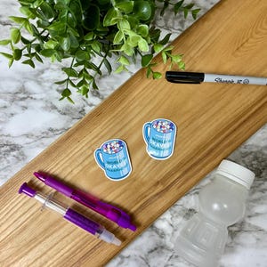 World&#39;s Okayest Pharmacist Mug Die Cut Sticker | pharmacy pharmacist gift pharmacy technician pharmacy assistant healthcare worker gifts