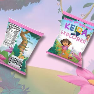 Dora Explorer Chip Bag Template: Custom Birthday Party Favor (Digital Download)