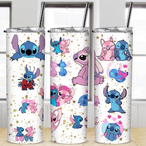 Lilo and Stitch 20oz Tumbler,  Cute Disney Inspired Stainless Steel Cup with Lid & Straw ,Personalized Gift for Stitch fans, gift for her