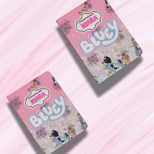 Zestaw okładek na zeszyty Bluey, Stitch i Princess Composition – edytowalny szablon na płótnie – drukowana okładka na zeszyt na powrót do szkoły