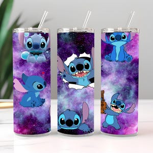Stitch Cartoon 20oz Tumbler: Insulated Travel Mug with Straw