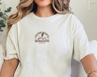 Embroidered Wizard Book Shop Tshirt, Book Nerd Shirt, Subtle Magical Tee, Magical School, Universal Trip Shirt, Fan Shirt, Gift For Her