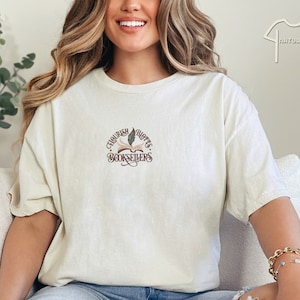 Embroidered Wizard Book Shop Tshirt, Book Nerd Shirt, Subtle Magical Tee, Magical School, Universal Trip Shirt, Fan Shirt, Gift For Her
