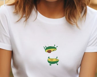 Camisa de aguacate bordada, camisa de aguacate divertida, linda camisa amante del aguacate, camiseta amante del aguacate, camisa vegana, camisa de comida vegana, camiseta vegana divertida