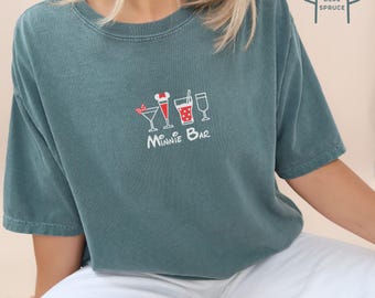 Embroidered Minnie Bar Shirt, Disneyland Shirts, Drinking Shirt, Minnie Mouse Shirt, Disney Family Vacation Shirt, Comfort Color Shirt