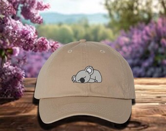 Embroidered Lazy Koala Baseball Cap, Koala Lover Hat, Koala Bear Cap, Koala Kid Cap, Cute Koala Cap, Koala Mom Hat