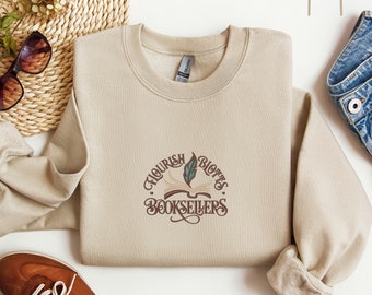 Embroidered Wizard Book Shop Sweatshirt, Book Nerd Crewneck, Subtle Magical Sweater, Magical School, Universal Trip Sweatshirt, Gift For Her