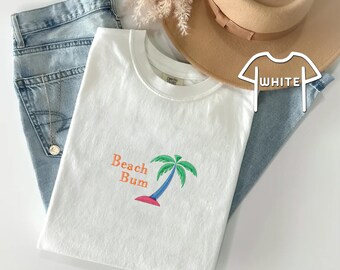 Embroidered Beach Bum Shirt Shirt, Beach Bum Tshirt, Beach Bum Tee, Beachy Tees, Summer Tees, Palm Shirt, Comfort Colors Shirt