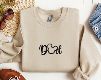 Embroidered Dad Sweatshirt, Disney Dad ,Funny Disney Dad Crewneck, Father's Day Gift, Dad Sweaters, Gift for Dad, Mickey Disney Sweatshirt