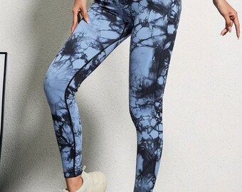 Y2k Blue Sky leggings with random pattern made of nylon, perfect fit, new fashion leggings.