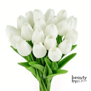 Bouquet de tulipes premium Real Touch : ensemble de 10 fleurs artificielles pour mariage, maison, hôtel, fête, événement et décoration de Noël image 2