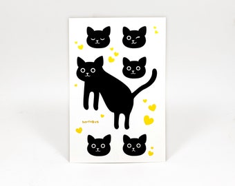 Vinyl Sticker Sheet - Lenny, the Black Cat - 4" x 6"