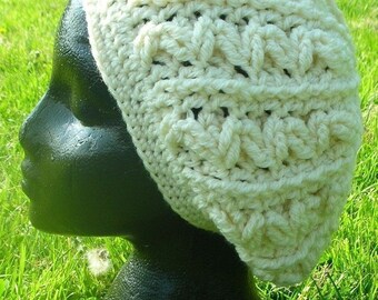 Cabled Slouch Hat Crochet Pattern