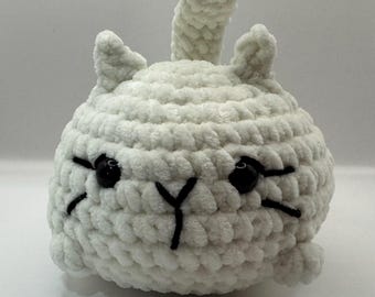 Chunky White Cat Bun - Stuffed Toy - Plushie