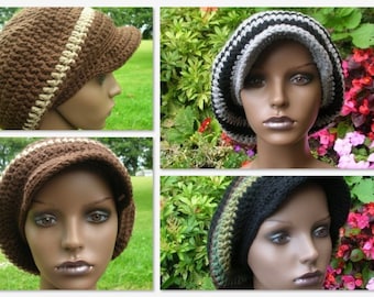 Visor Slouch Hat/Rasta Tam Crochet Pattern